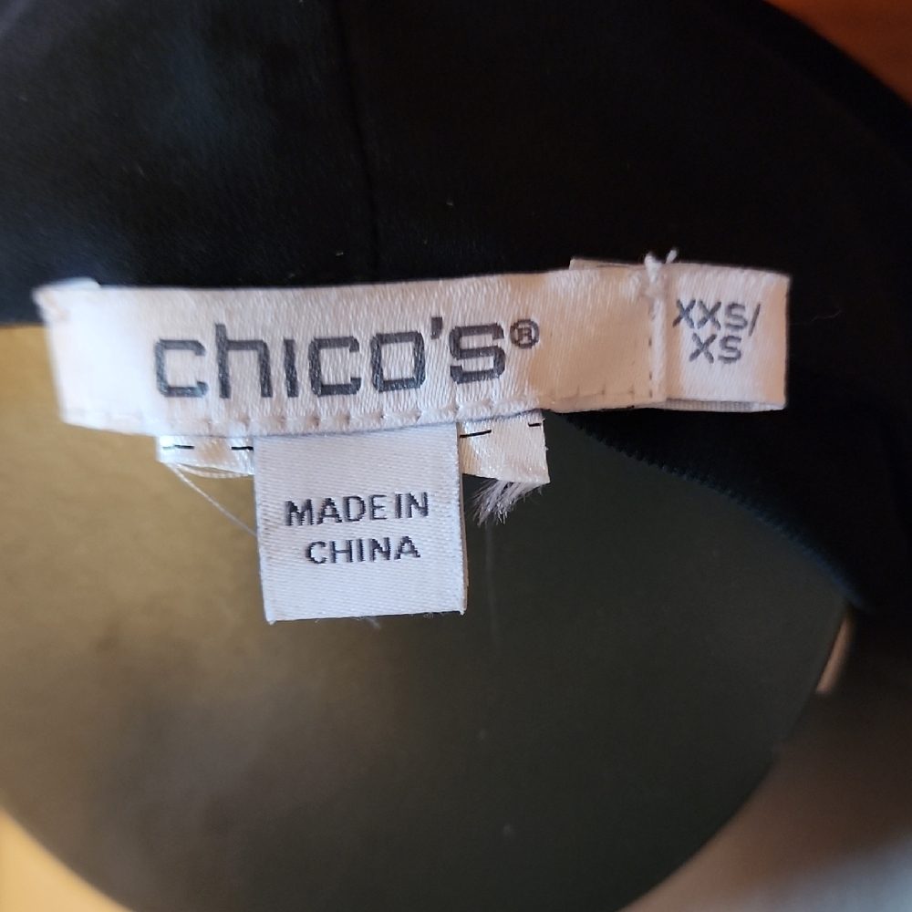 Chico's Black and White Embroidered Blazer with Geometric Patterns - Picture 2 of 4
